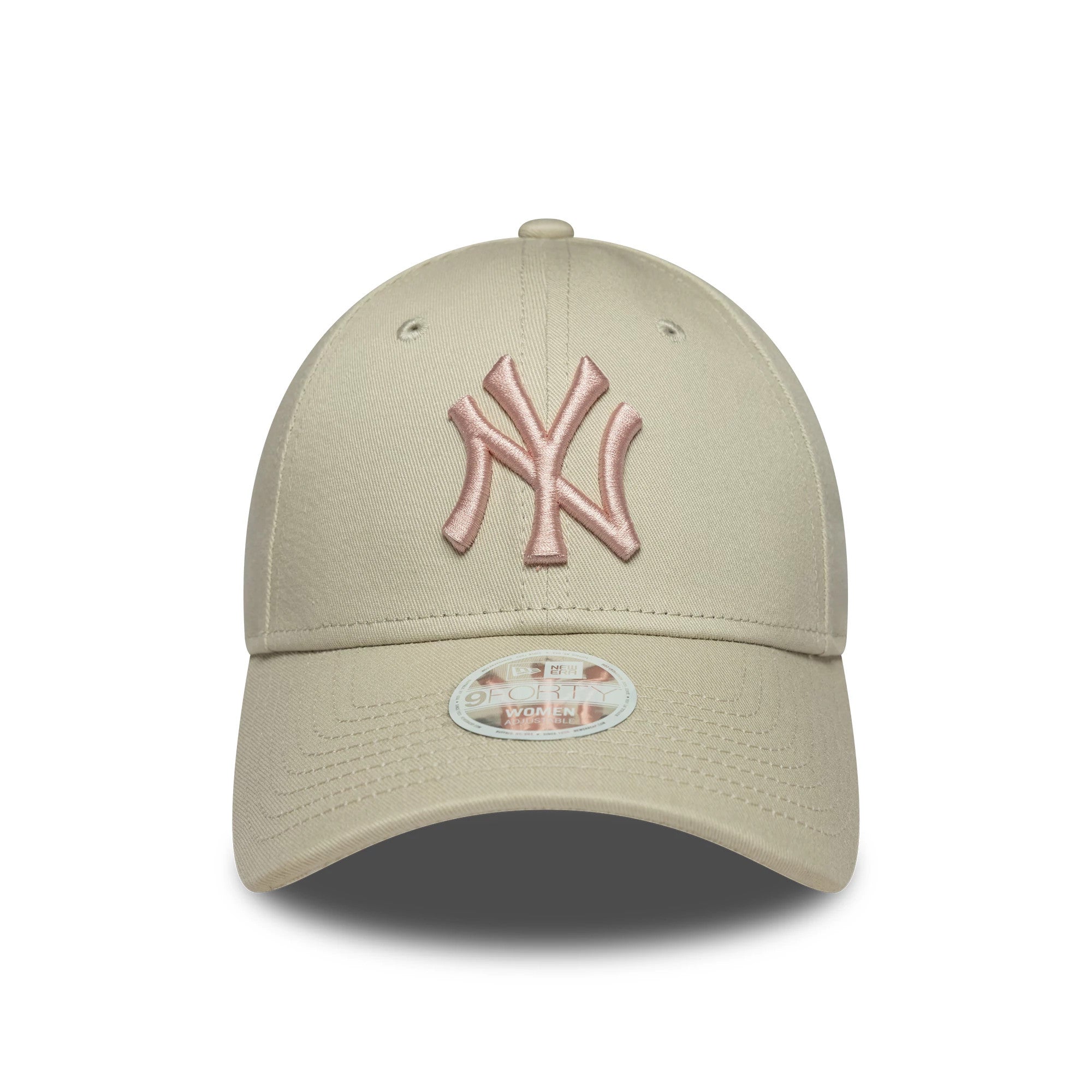Pictured is this Womens MLB League Essential New York Yankees 9FORTY in light beige. 2