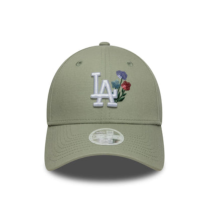 Pictured is this Womens MLB Floral LA Dodgers 9FORTY in pastel green. 2