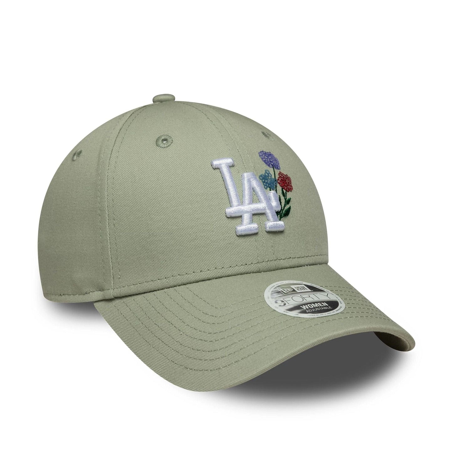 Pictured is this Womens MLB Floral LA Dodgers 9FORTY in pastel green. 3
