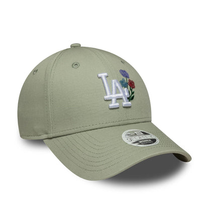 Pictured is this Womens MLB Floral LA Dodgers 9FORTY in pastel green. 3