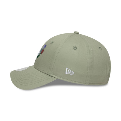 Pictured is this Womens MLB Floral LA Dodgers 9FORTY in pastel green. 6