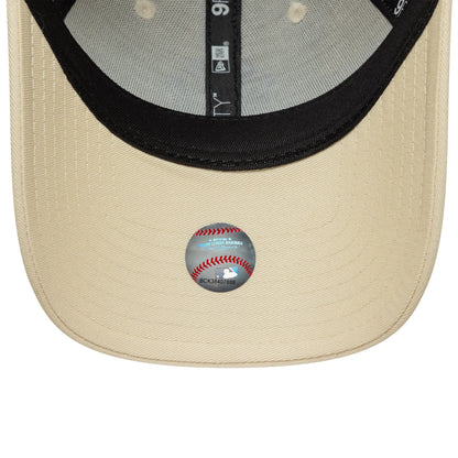 Pictured is this Womens MLB Metallic Logo New York Yankees 9FORTY in light beige. 5