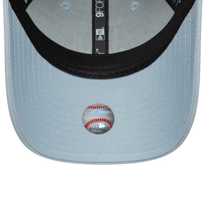 Pictured is this Womens MLB Metallic Logo LA Dodgers 9FORTY in pastel blue. 5