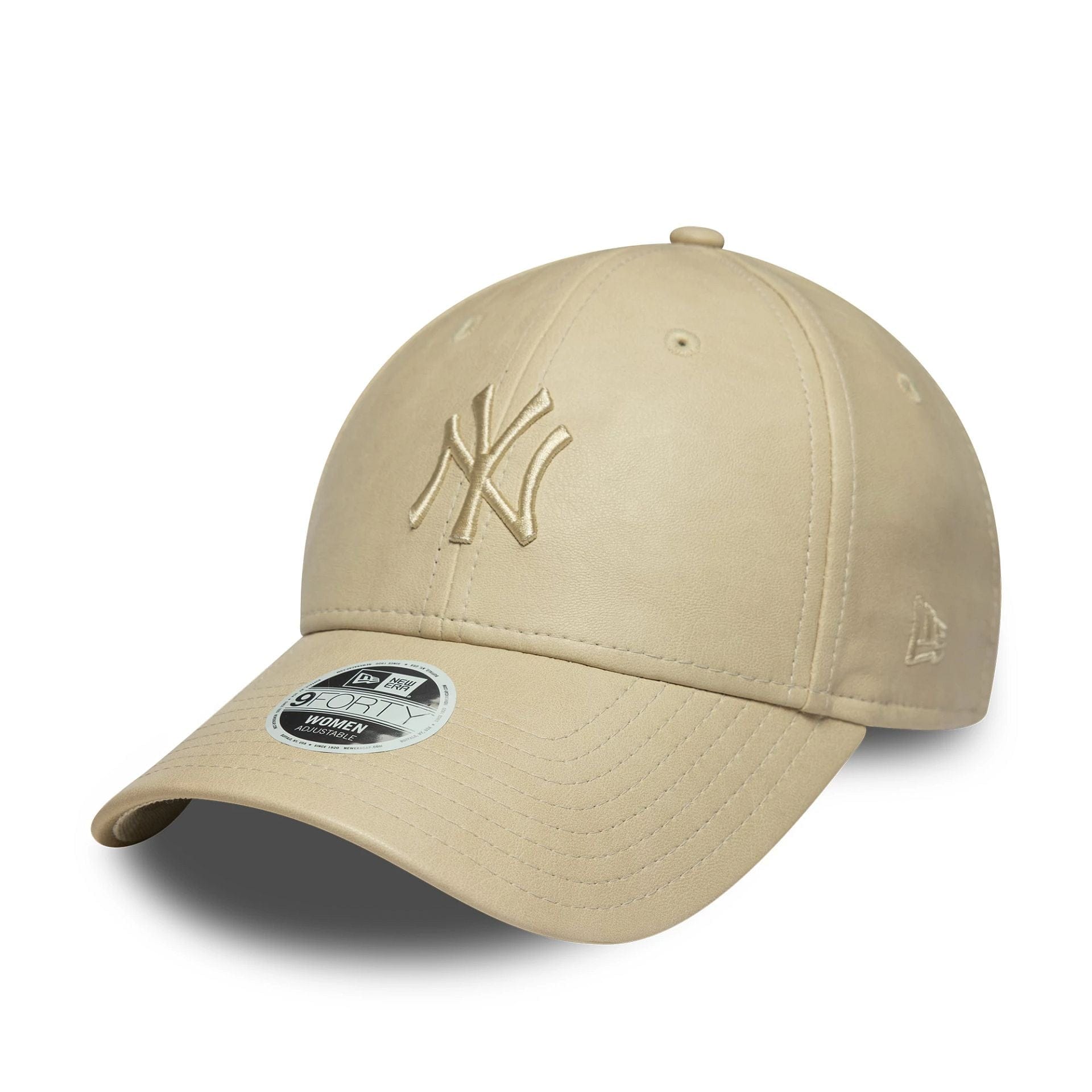 Pictured is this Womens MLB PU New York Yankees 9FORTY in light beige. 1