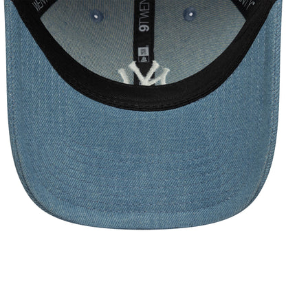 Pictured is this Womens MLB Denim Stitch New York Yankees 9TWENTY in pastel blue. 5