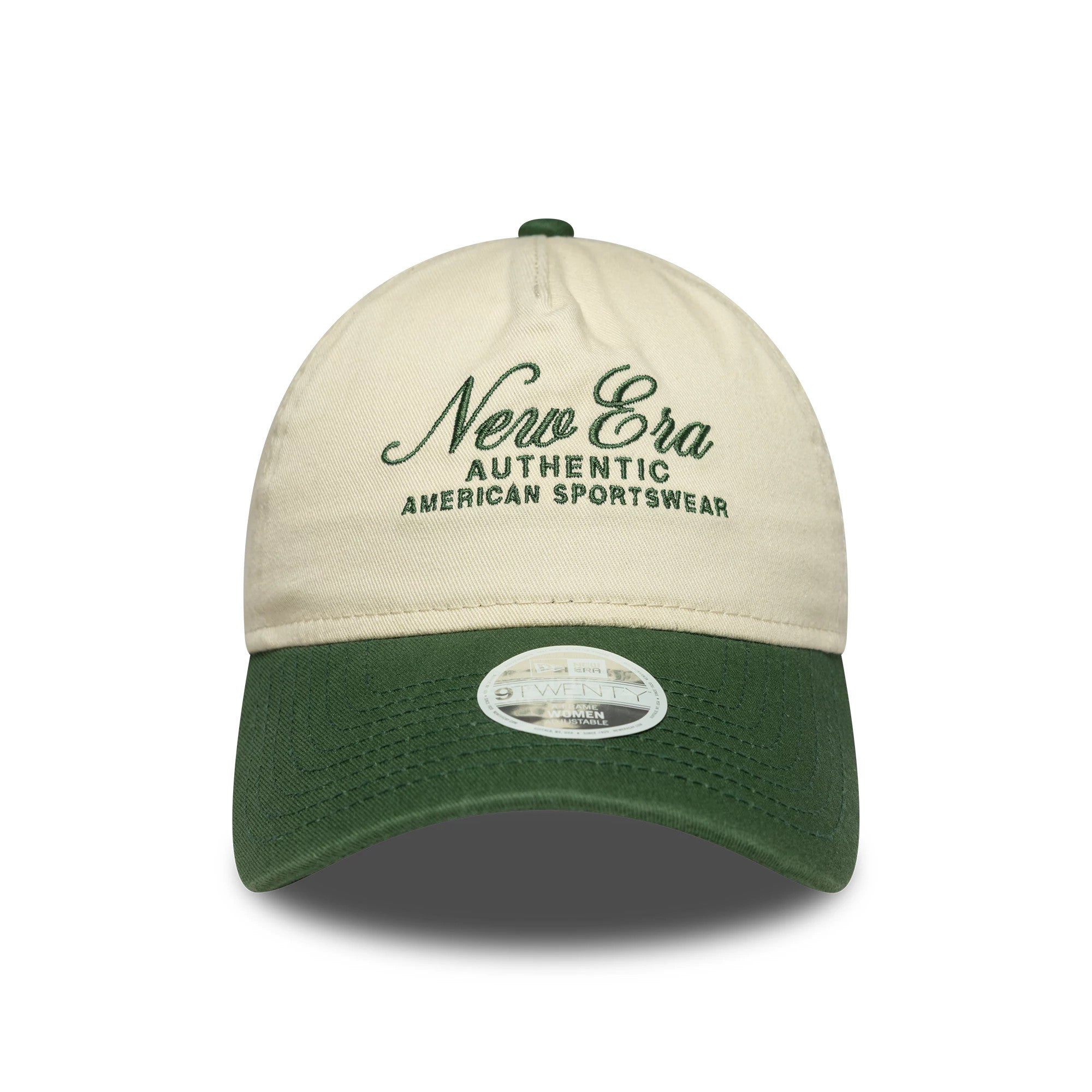 Pictured is this Womens New Era 9TWENTY A-Frame in Cream. 2