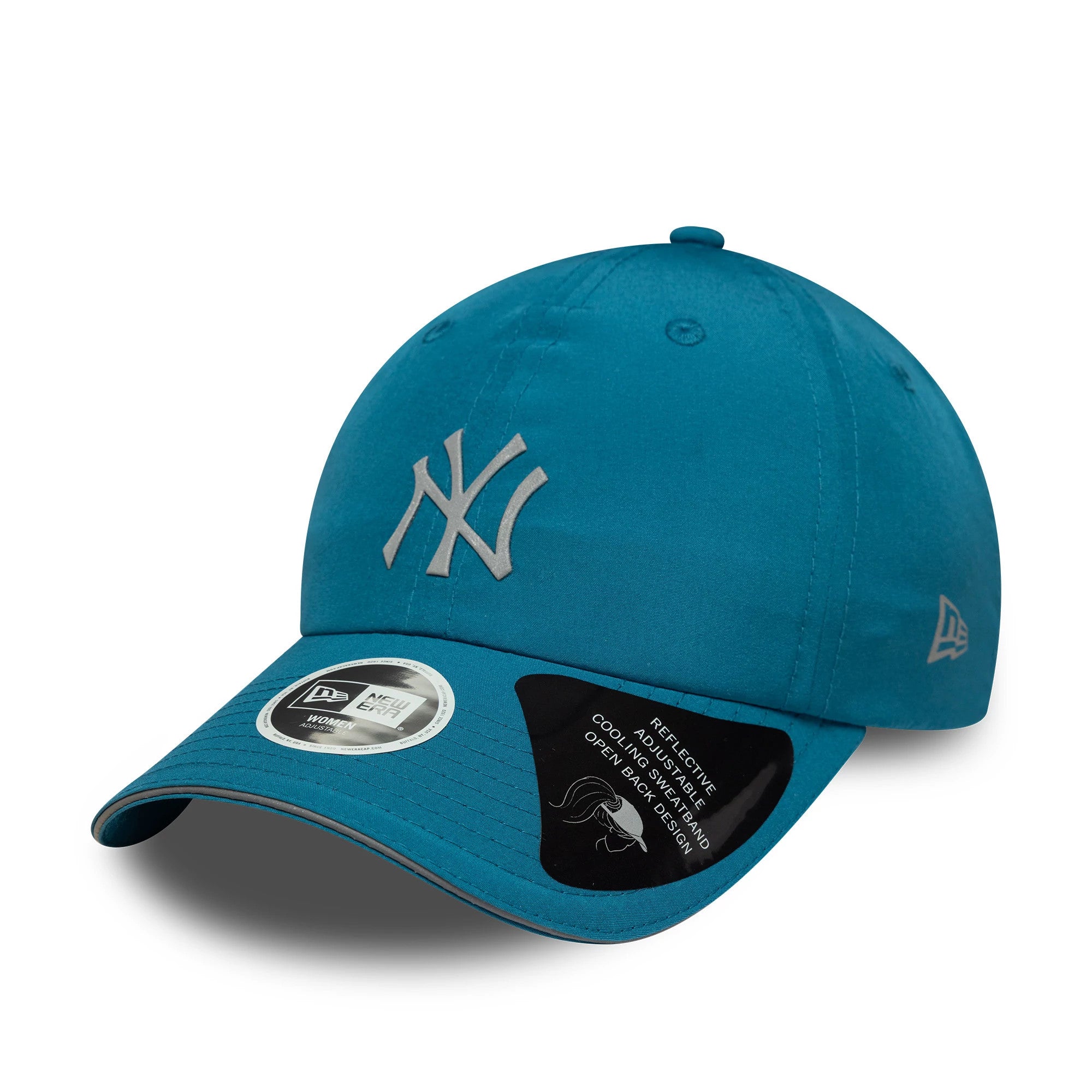 Pictured is this Womens MLB Pony Tail New York Yankees Open Back in dark green. 1