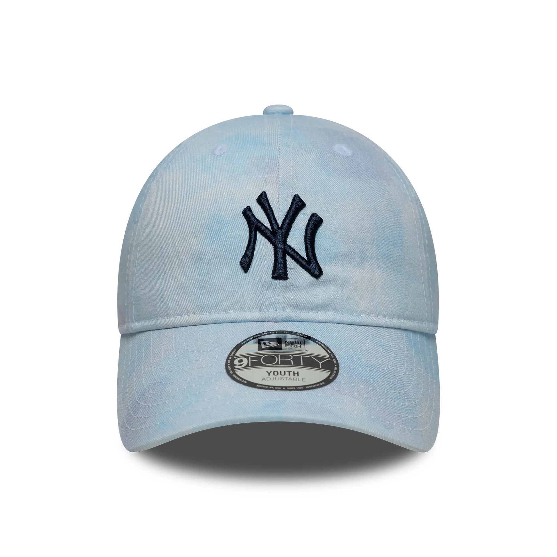 Pictured is this Youth MLB Tie Dye New York Yankees 9TWENTY in pastel blue. 2