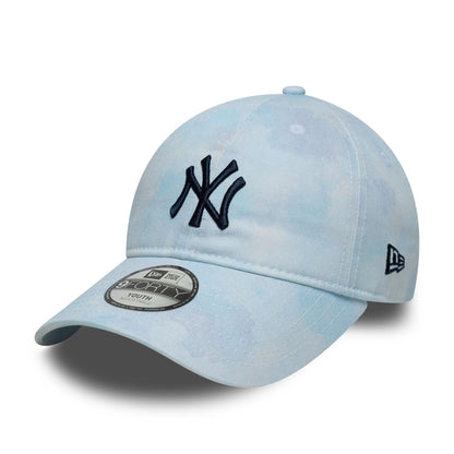Pictured is this Youth MLB Tie Dye New York Yankees 9TWENTY in pastel blue. 1