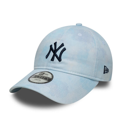 Pictured is this Youth MLB Tie Dye New York Yankees 9TWENTY in pastel blue. 1