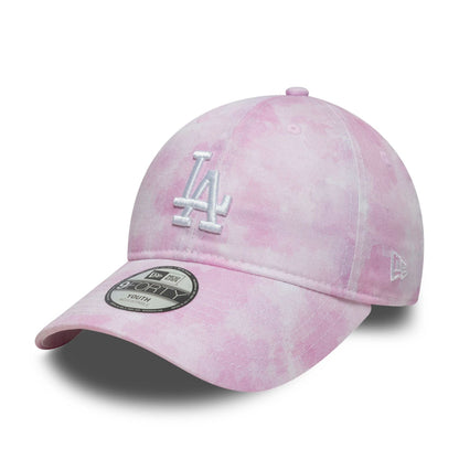 Pictured is this Youth MLB Tie Dye LA Dodgers 9TWENTY in pastel pink. 1