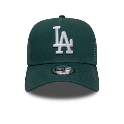 Pictured is this Youth MLB League Essential LA Dodgers 9FORTY A-Frame Trucker in dark green. 2