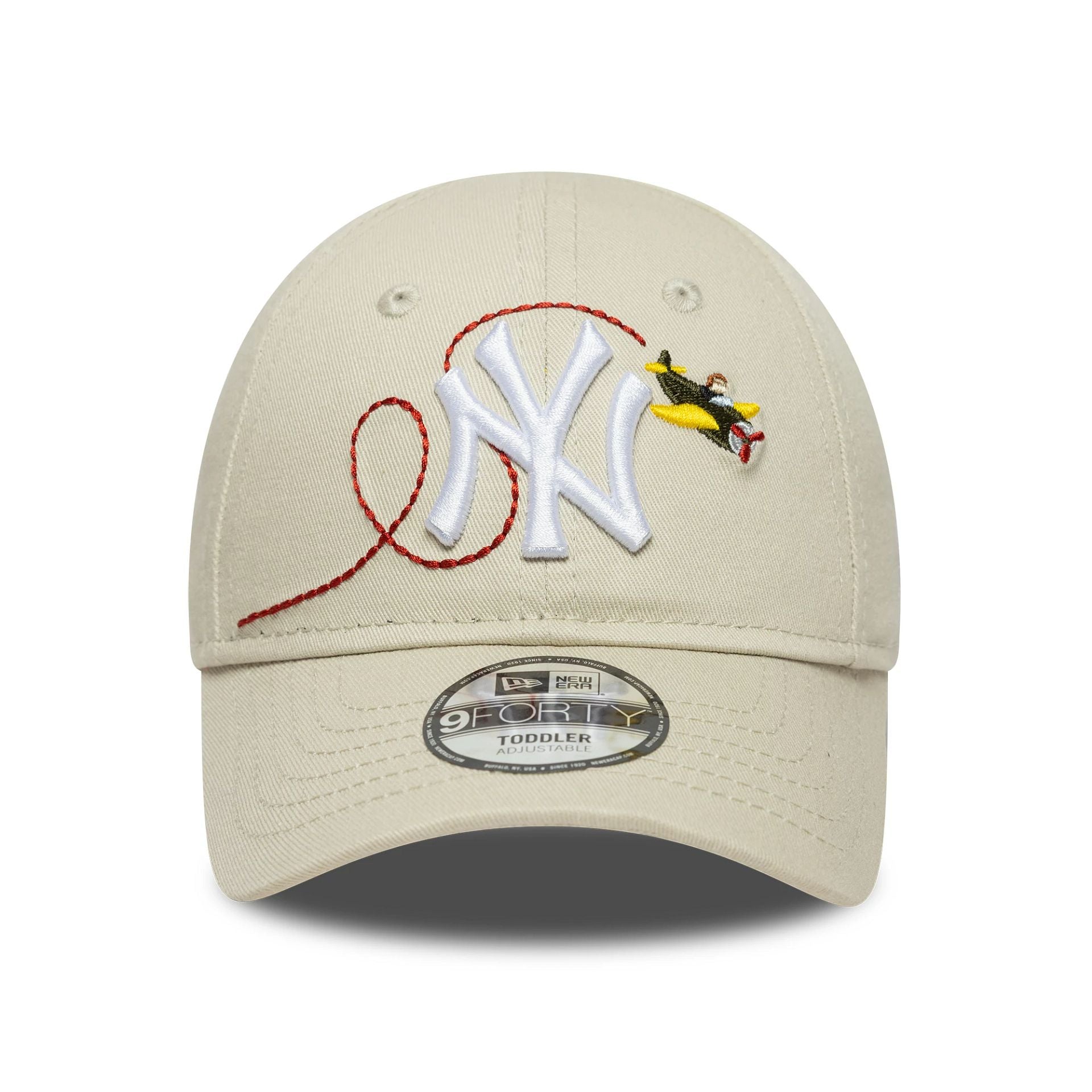 Pictured is this Toddler MLB Plane Icon New York Yankees 9FORTY in light beige. 2