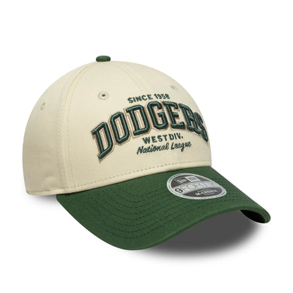 Pictured is this Youth MLB Wordmark LA Dodgers 9FORTY M-Crown in light beige. 3