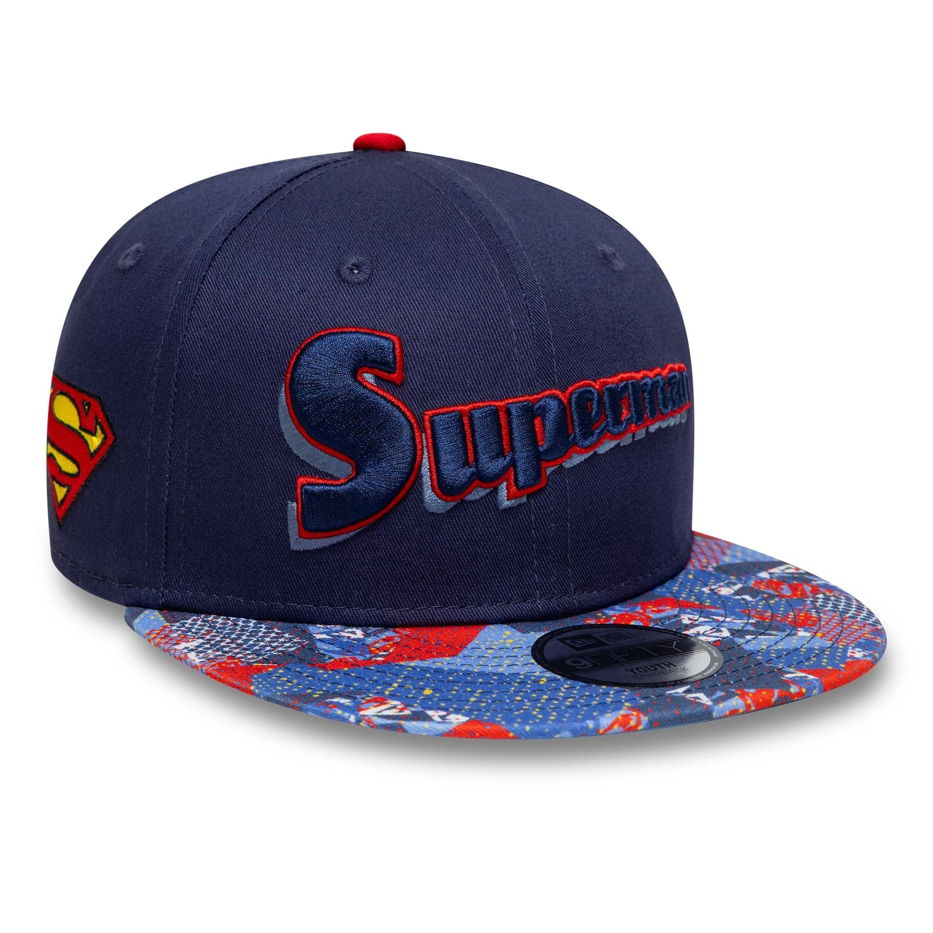 Pictured is this Youth DC Superman 9FIFTY Snapback in navy. 1