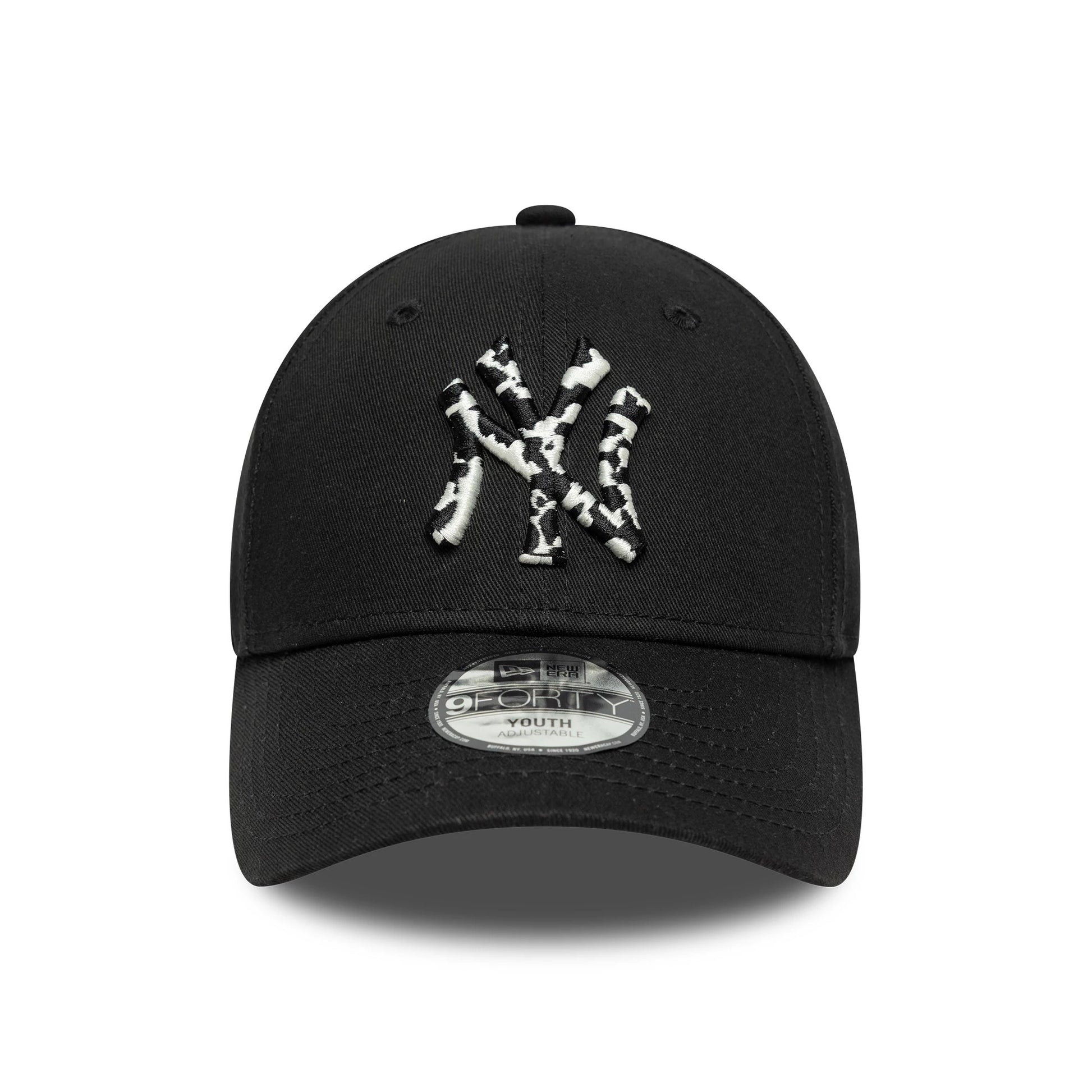 Pictured is this Youth MLB Animal Infill New York Yankees 9FORTY in black. 2