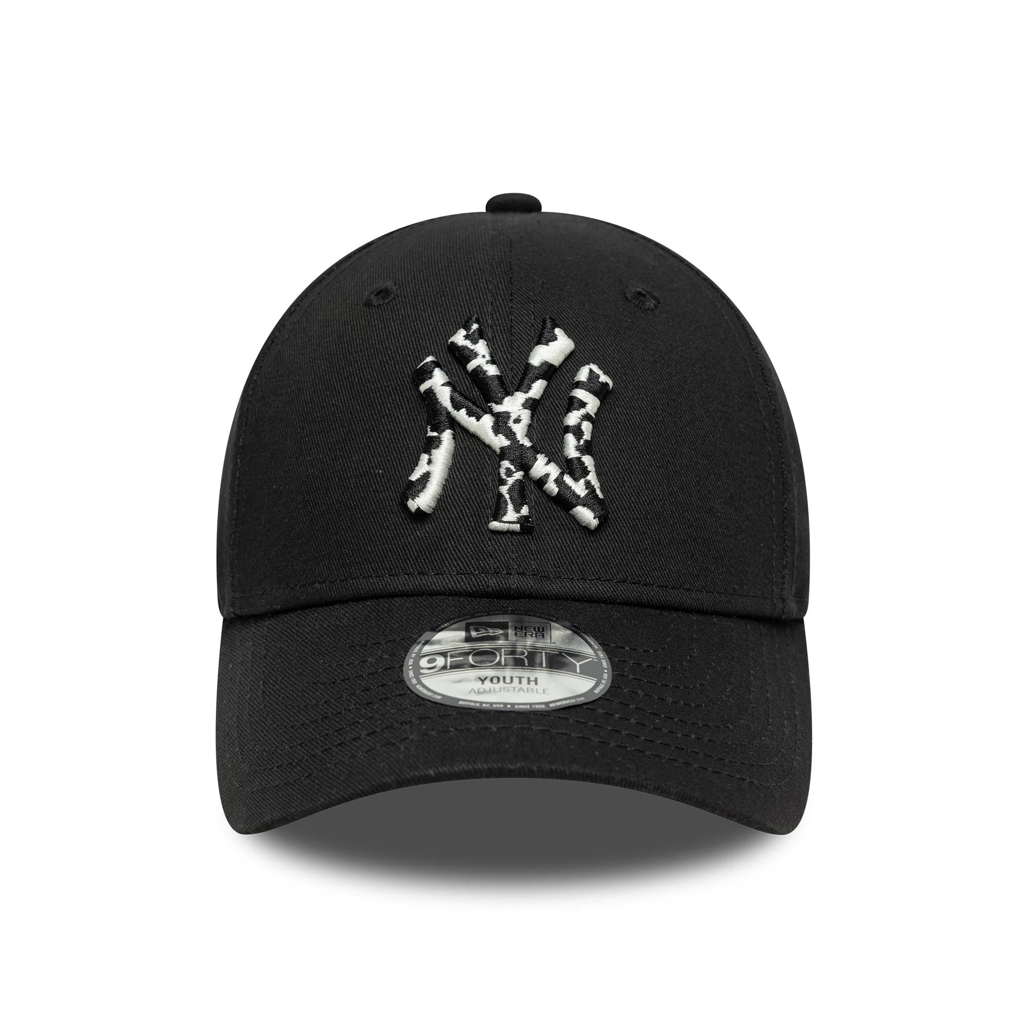 Pictured is this Youth MLB Animal Infill New York Yankees 9FORTY in black. 2