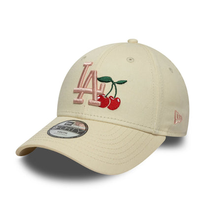 Pictured is this Youth MLB Fruit Icon LA Dodgers 9FORTY in light beige. 1