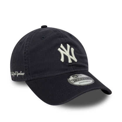 Pictured is this MLB Washed Script New York Yankees 9TWENTY in navy. 3