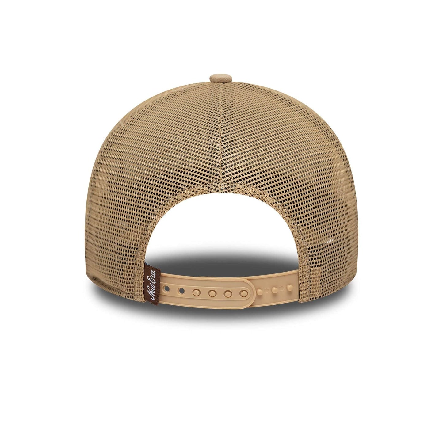 Pictured is this New Era Canvas Distressed 9FORTY A-Frame Trucker in light beige. 4