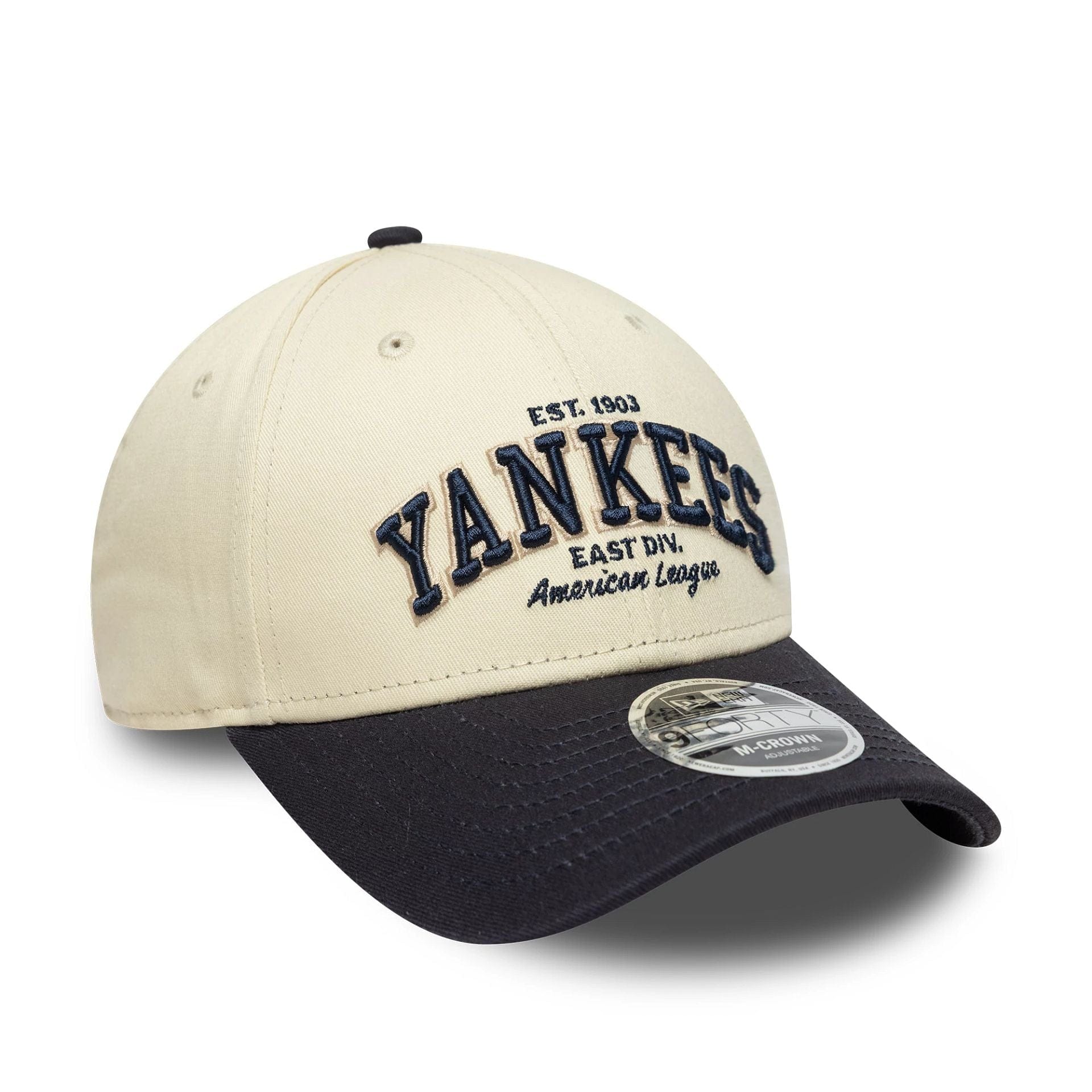Pictured is this MLB Wordmark New York Yankees 9FORTY M-Crown in Navy. 3