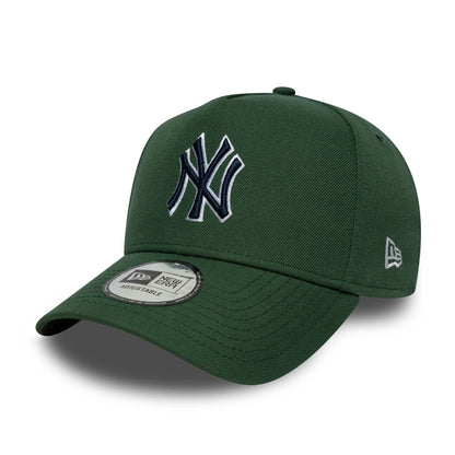 Pictured is this MLB Outline Script New York Yankees 9FORTY E-Frame in dark green. 1
