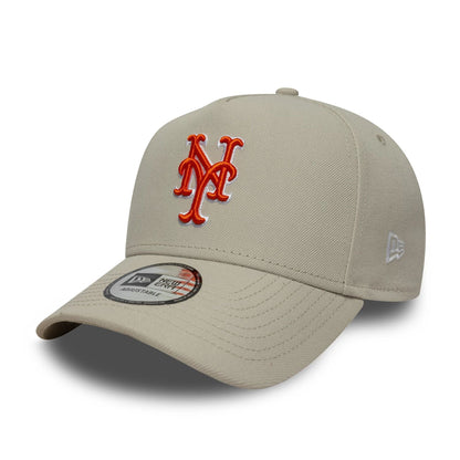 Pictured is this MLB Outline Script New York Mets 9FORTY E-Frame in light beige. 1