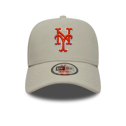 Pictured is this MLB Outline Script New York Mets 9FORTY E-Frame in light beige. 2