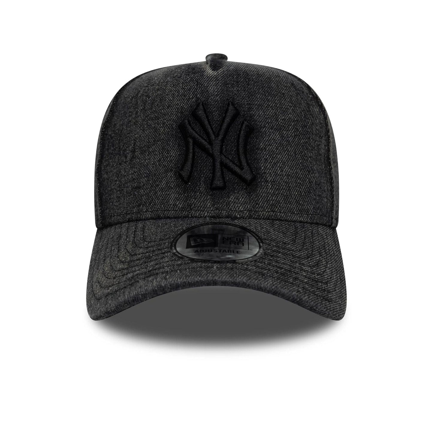 Pictured is this MLB Denim New York Yankees 9FORTY E-Frame in black. 2