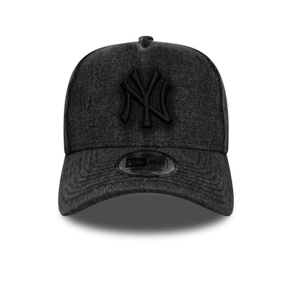 Pictured is this MLB Denim New York Yankees 9FORTY E-Frame in black. 2