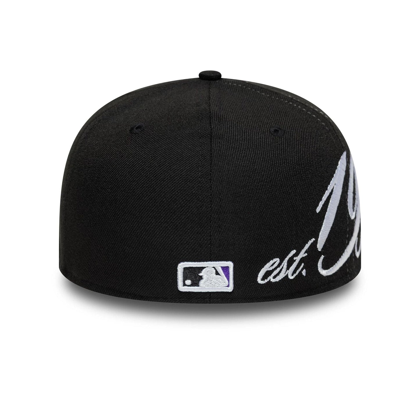 Pictured is this MLB Est Script Colorado Rockies Low Profile 59FIFTY Fitted in black. 5