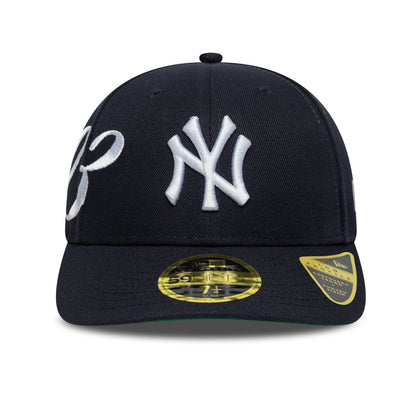 Pictured is this MLB Est Script New York Yankees Low Profile 59FIFTY Fitted in navy. 3