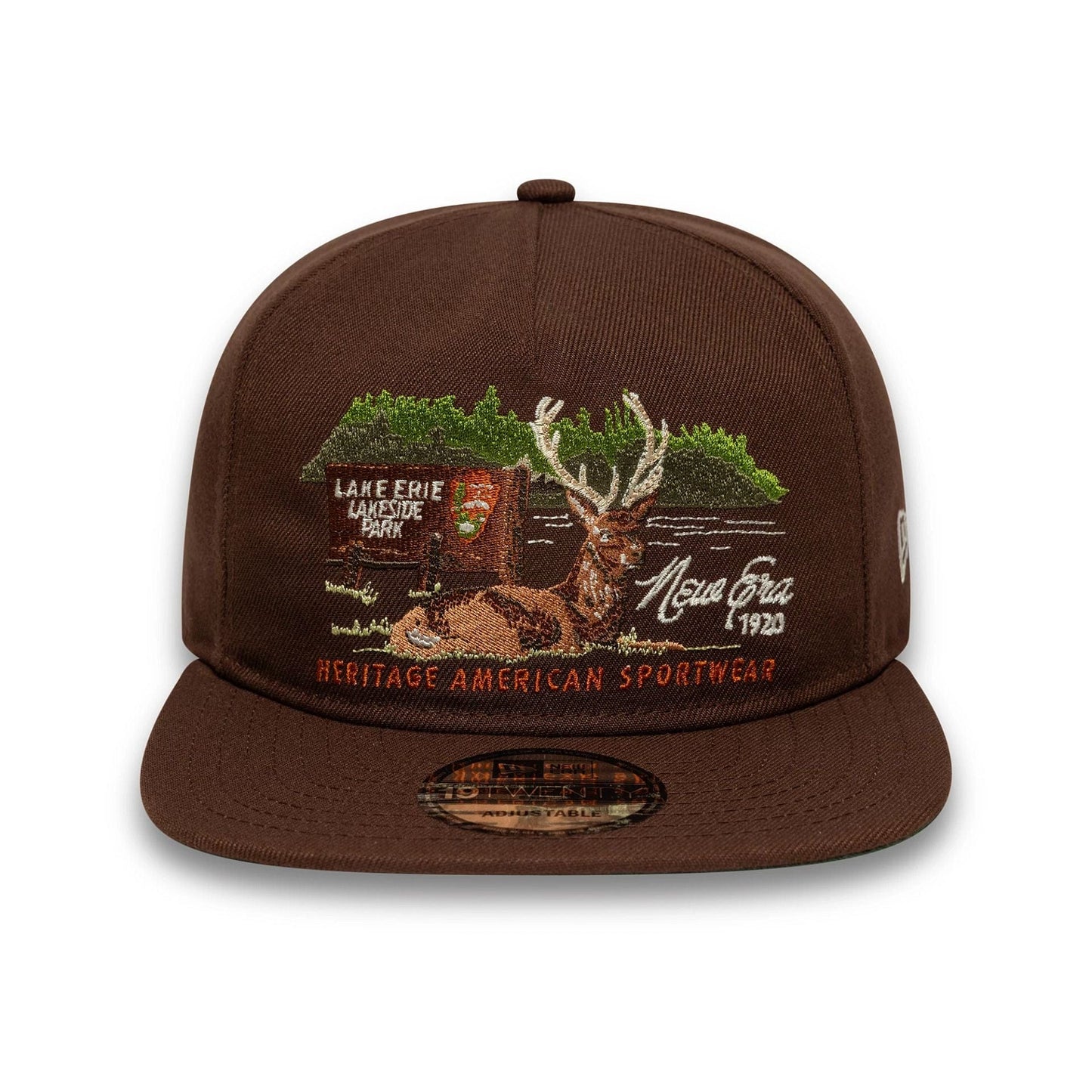 Pictured is this New Era Outdoor Graphic 19TWENTY cap in brown. 2