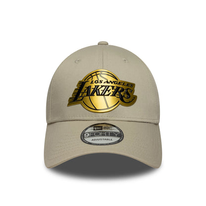 Pictured is this NBA Metallic LA Lakers 9FORTY in light beige. 2
