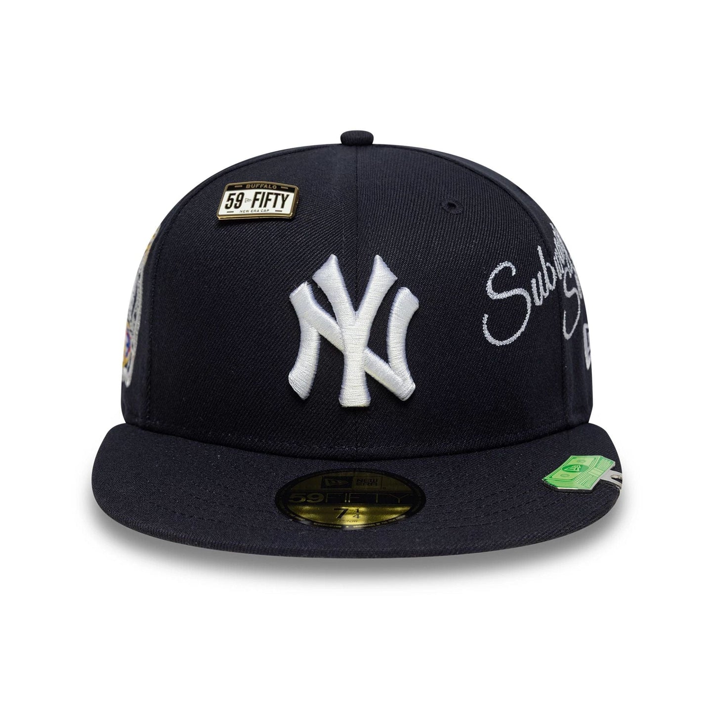Pictured is this MLB Subway Series New York Yankees 59FIFTY Fitted cap in navy. 2