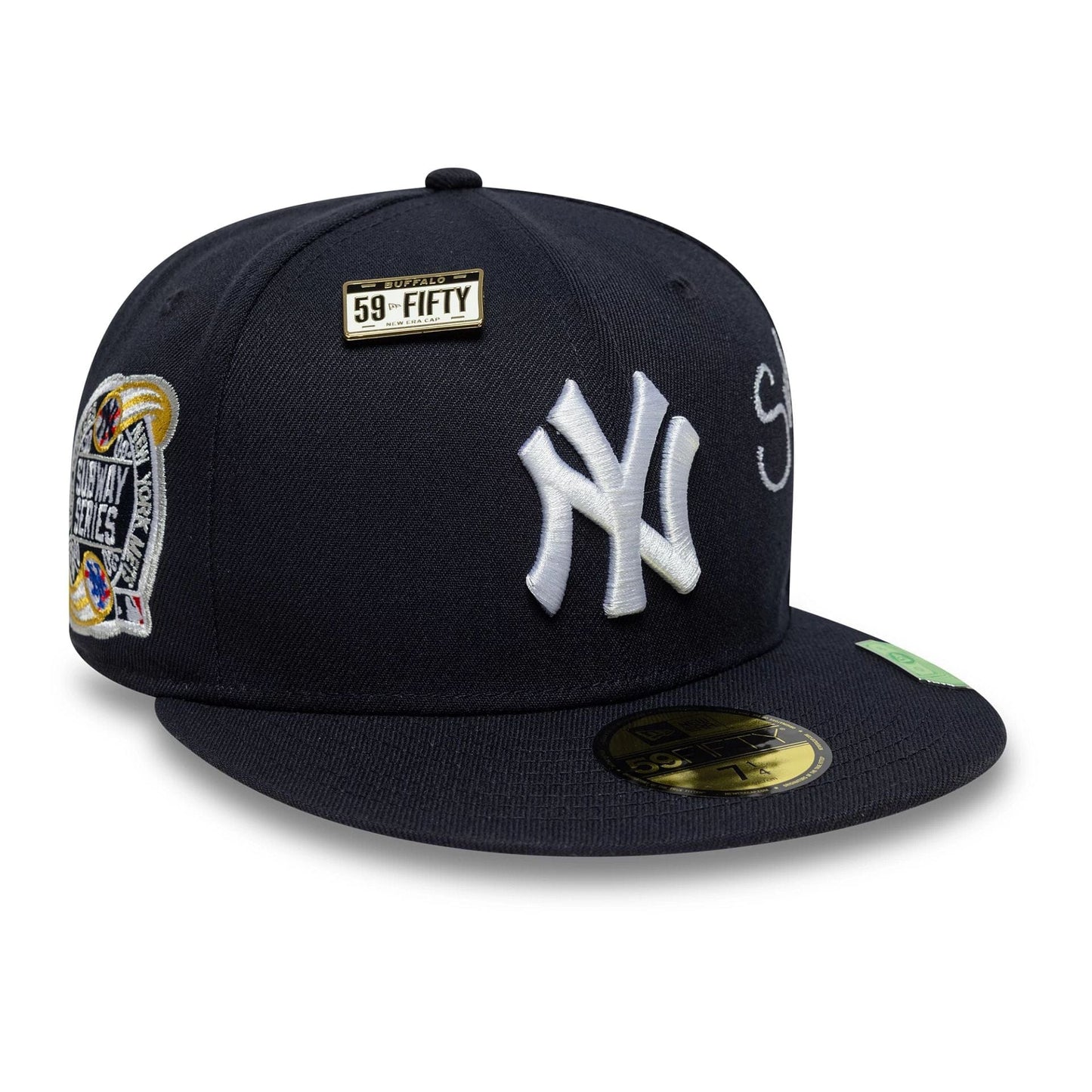 Pictured is this MLB Subway Series New York Yankees 59FIFTY Fitted cap in navy. 1