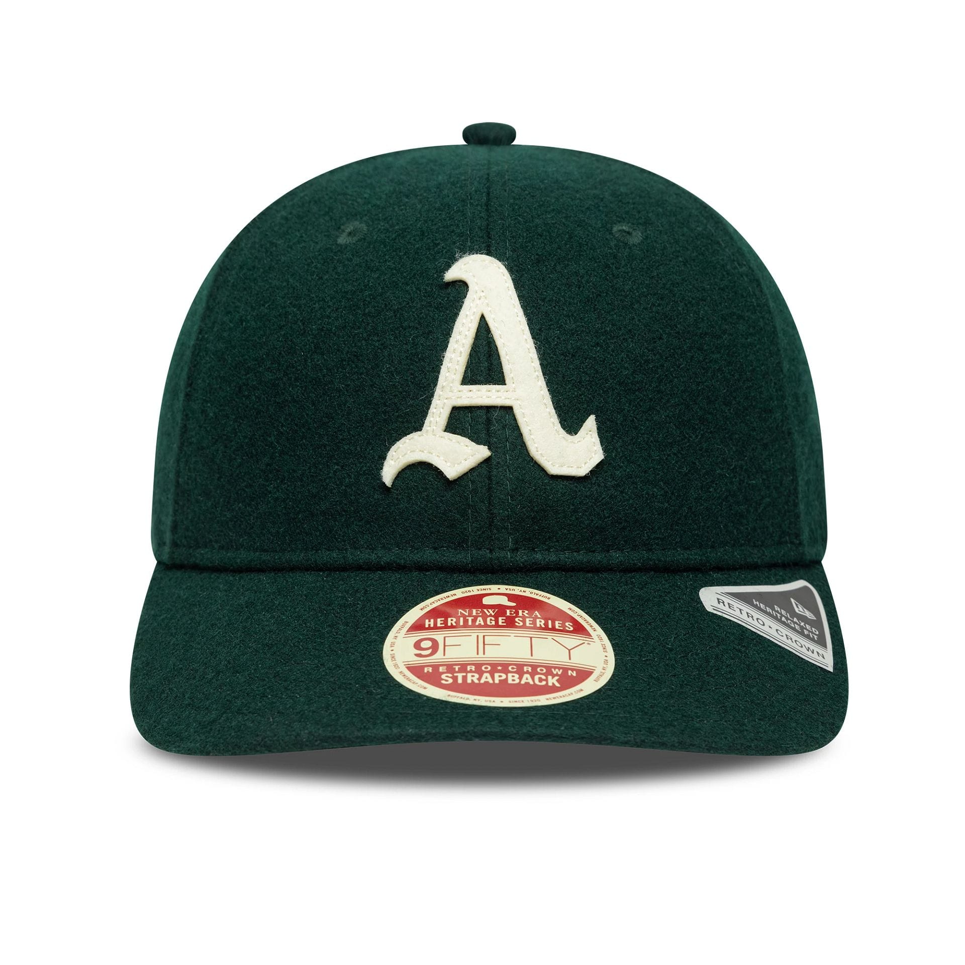 MLB Heritage Athletics Dark Green Retro Crown 9FIFTY Cap | NEC UK