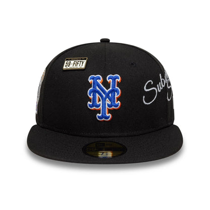 Pictured is this MLB Subway Series New York Mets 59FIFTY Fitted cap in black. 2