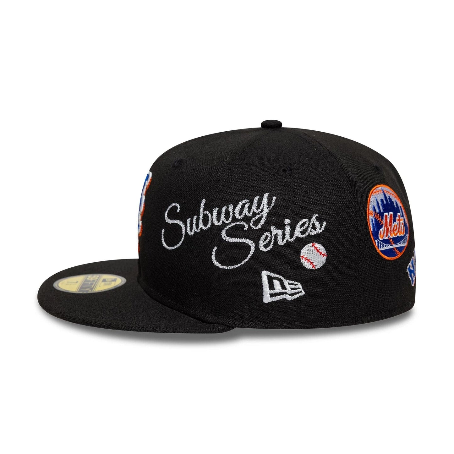 Pictured is this MLB Subway Series New York Mets 59FIFTY Fitted cap in black. 5