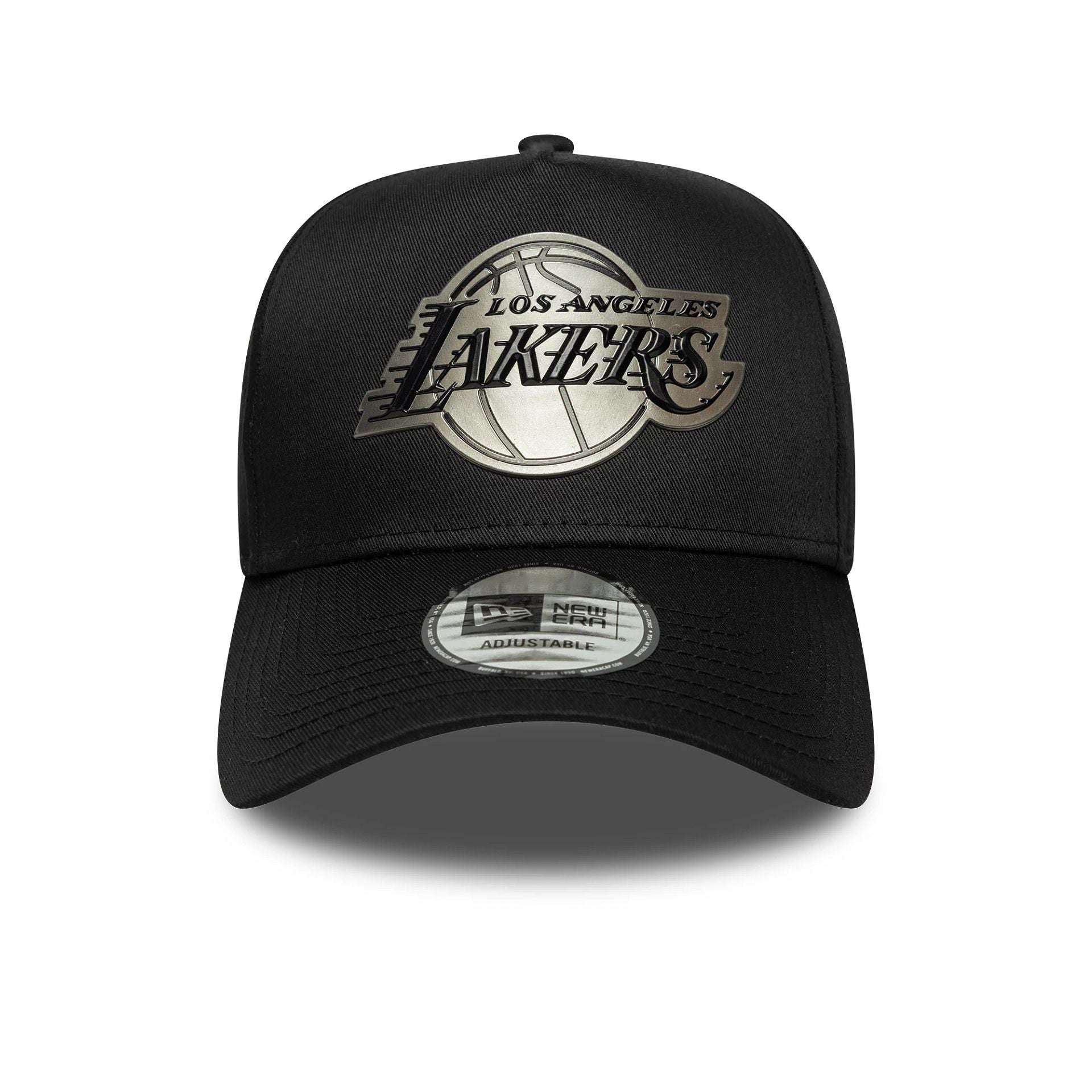 Pictured is this NBA Metallic LA Lakers 9FORTY E-Frame in black. 2