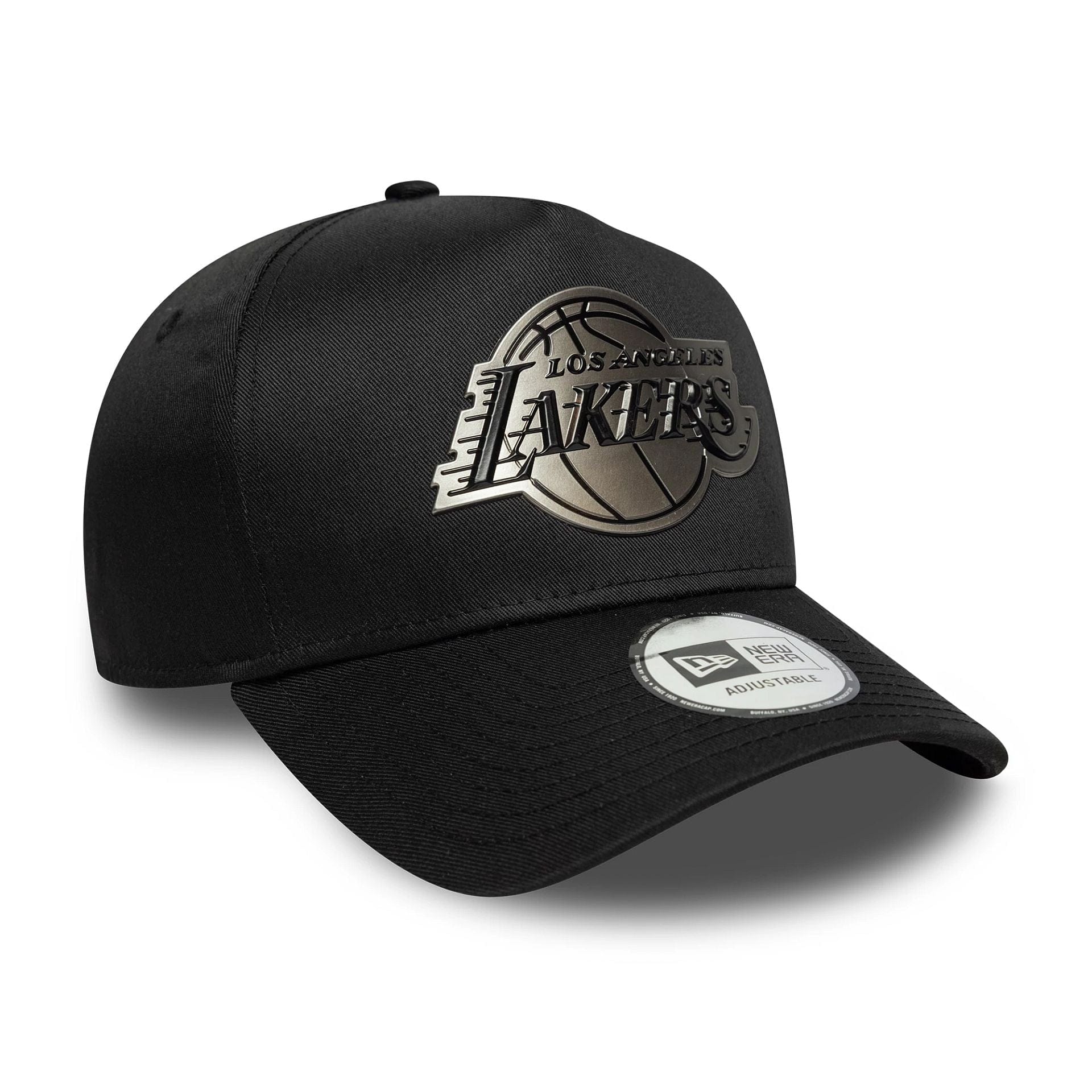 Pictured is this NBA Metallic LA Lakers 9FORTY E-Frame in black. 3