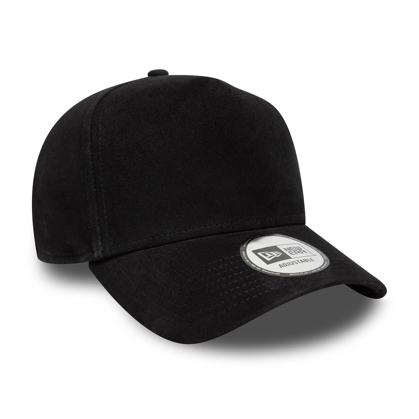 Pictured is this New Era Suede 9FORTY E-Frame in black. 3