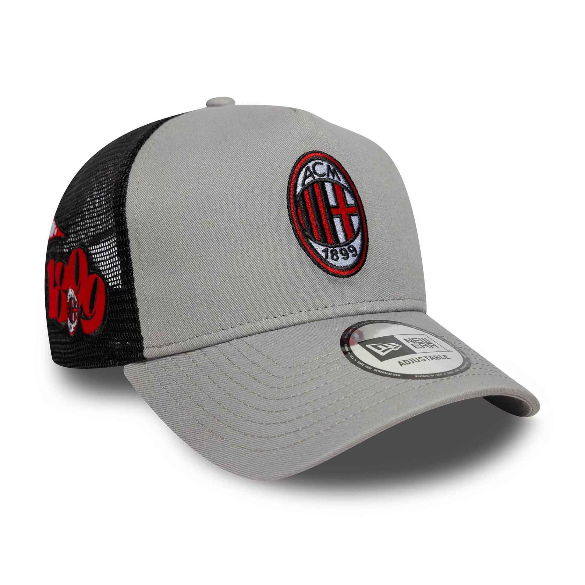 Pictured is this AC Milan Patch 9FORTY A-Frame Trucker in grey. 3