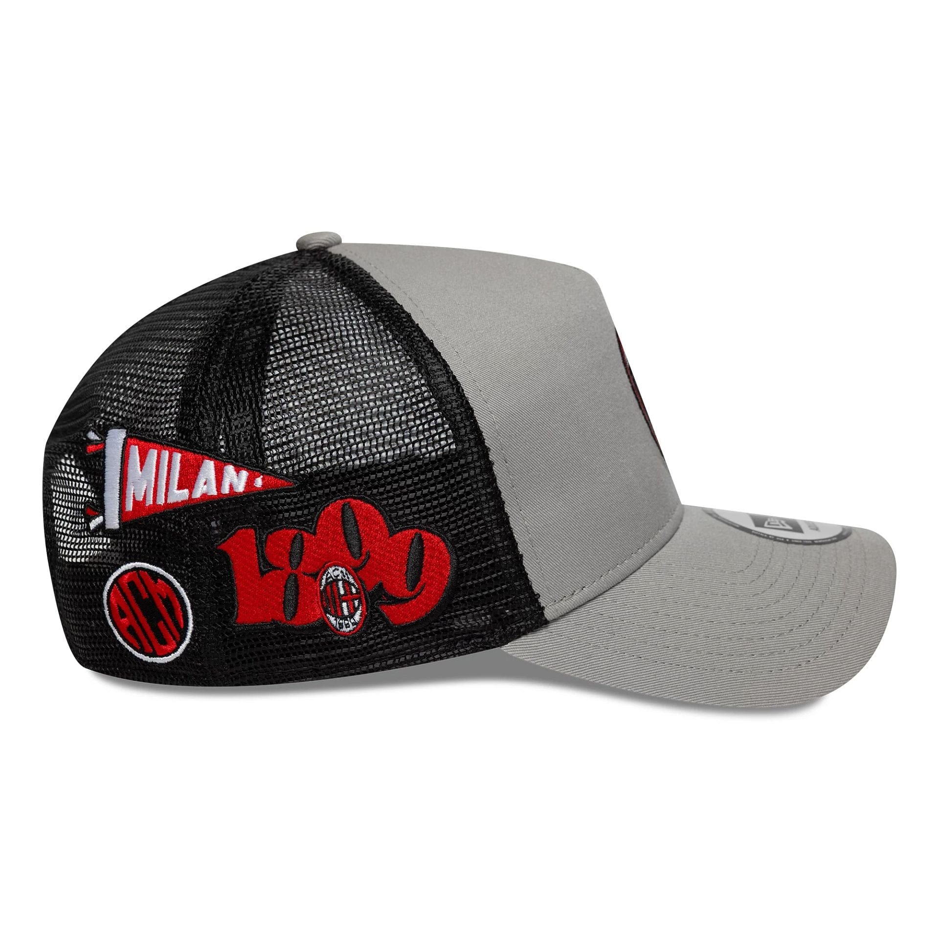 Pictured is this AC Milan Patch 9FORTY A-Frame Trucker in grey. 7