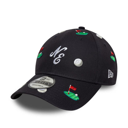 Pictured is this New Era All Over Print 9FORTY M-Crown cap in navy. 1