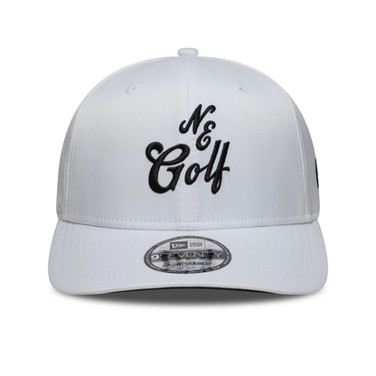 Pictured is this New Era Technical 9SEVENTY Stretch Snap cap in white. 2