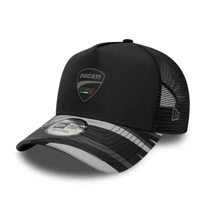 Pictured is this Ducati Motor Logo Print 9FORTY A-Frame Trucker in black. 1
