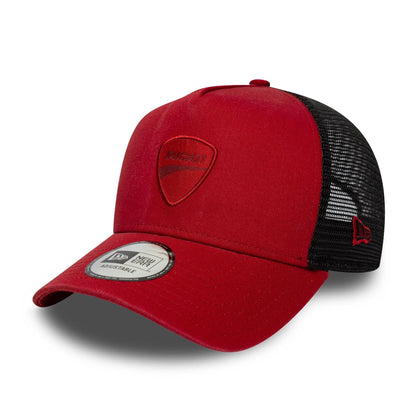 Pictured is this Ducati Motor Logo 9FORTY E-Frame Trucker in dark red. 1