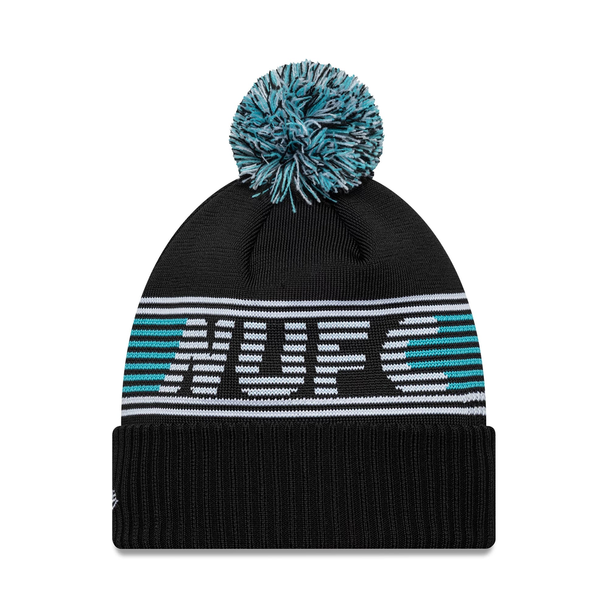 Pictured is this Newcastle United FC Bobble Knit Beanie in black. 2
