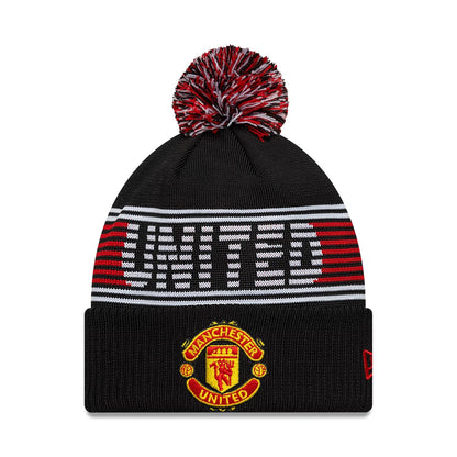 Pictured is this Manchester United FC Bobble Knit Beanie in black. 1